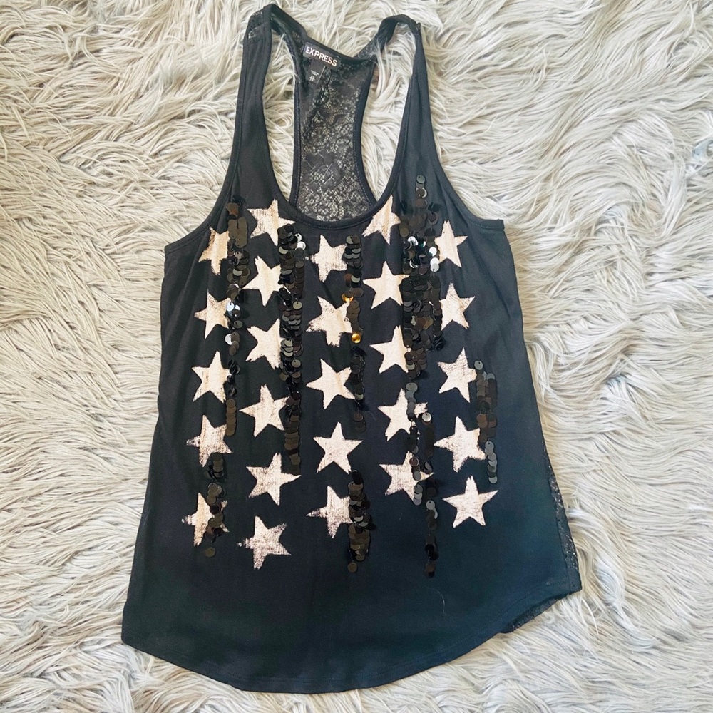 Express Lace Back Tank Top